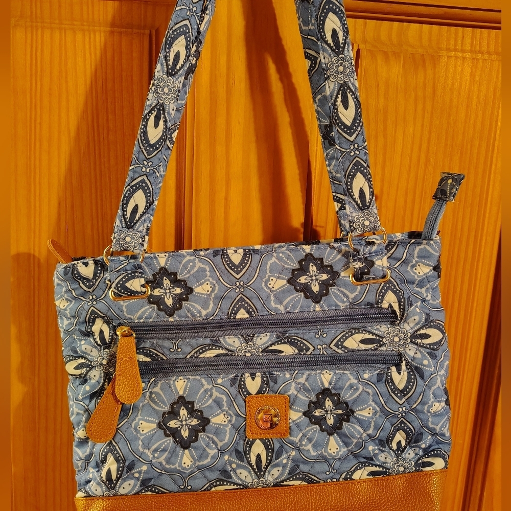 Blue and Brown Patterned Women's Bag
